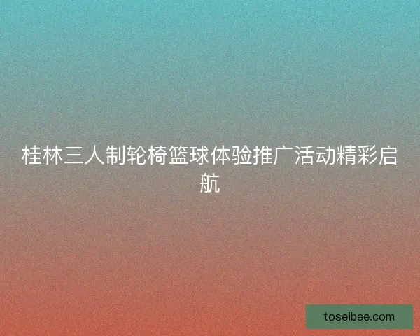 桂林三人制轮椅篮球体验推广活动精彩启航